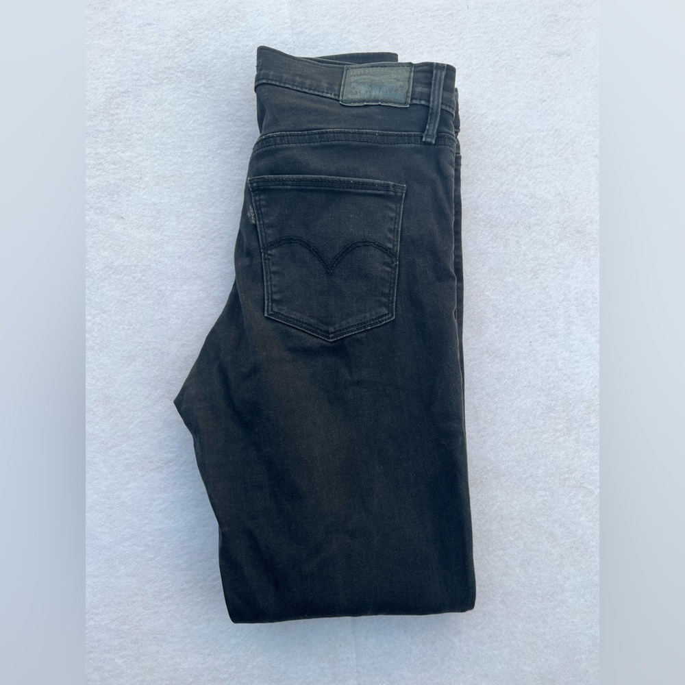 Levis Slimming Super Skinny Black Denim Jeans womens Size 30/10 - Picture 8 of 8